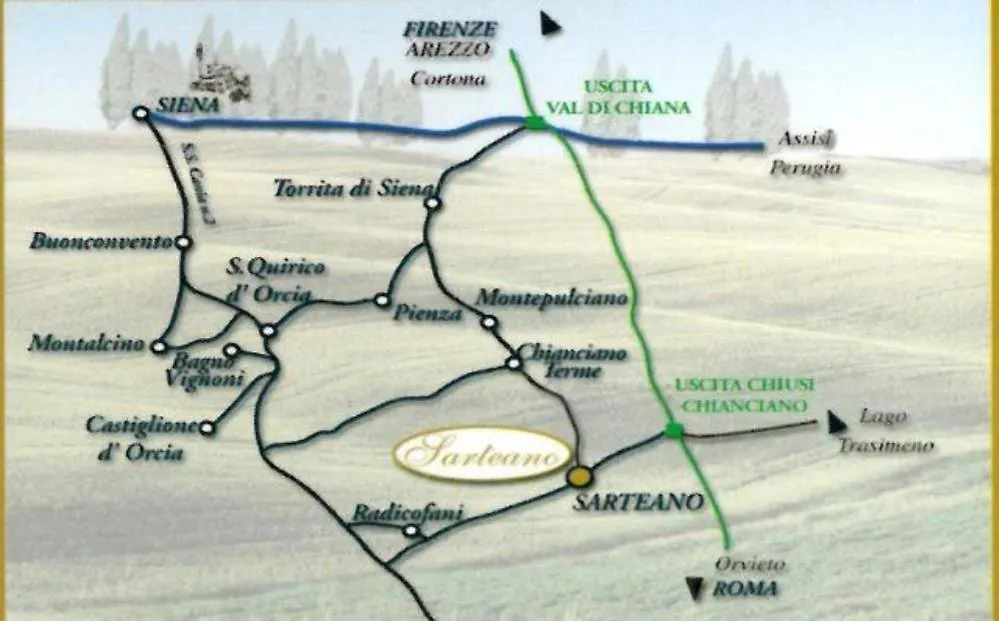 Mansarda con solarium panoramico su centro storico di Sarteano vicino alle famose terme della Val d'Orcia